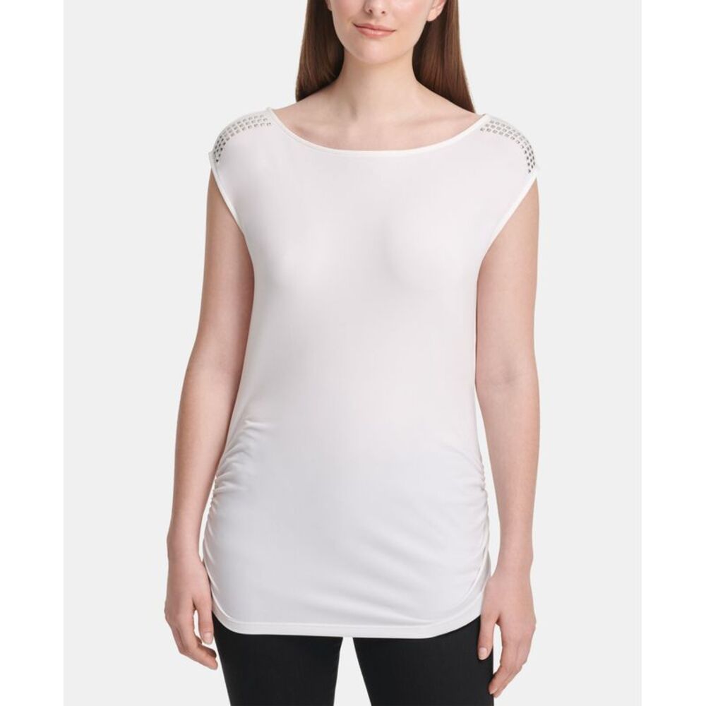 DKNY Studded Cap Sleeve Top